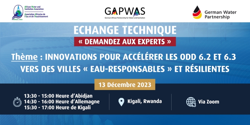 L&#039;AAEA vous invite à la 9e session d’échanges techniques Germano-Africain dans le domaine de l’eau et de l’assainissement